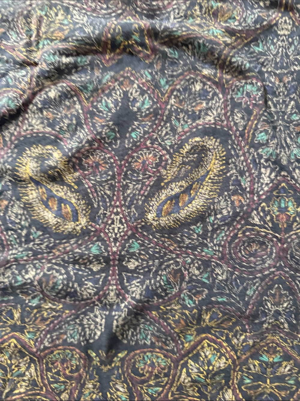 Lucky Brand Navy Multicolor Paisley Short Sleeve Top - Picture 3 of 4